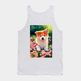 Watercolor akita inu puppy Tank Top